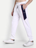 Mens Cotton Rich Lycra With Contrast Panel Printed Track Pants