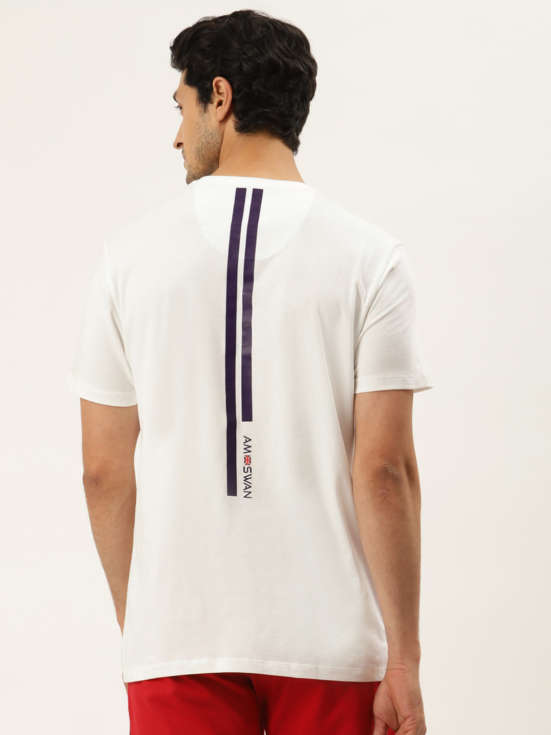 Mens Cotton Rich Lycra Graphic Half Sleeve Crew Neck T-Shirts