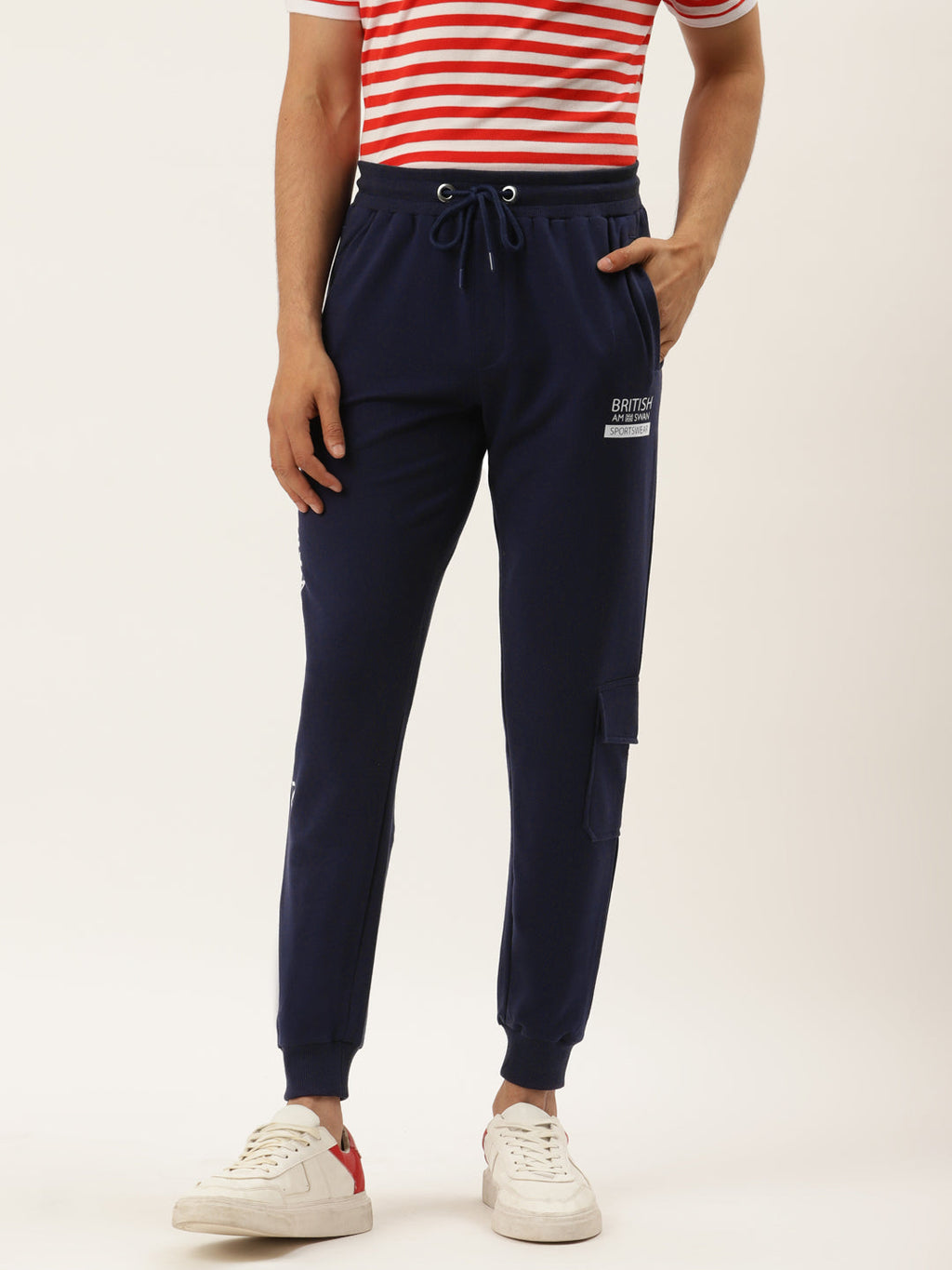 Mens Cotton Rich Lycra Cargo Printed Track Pant