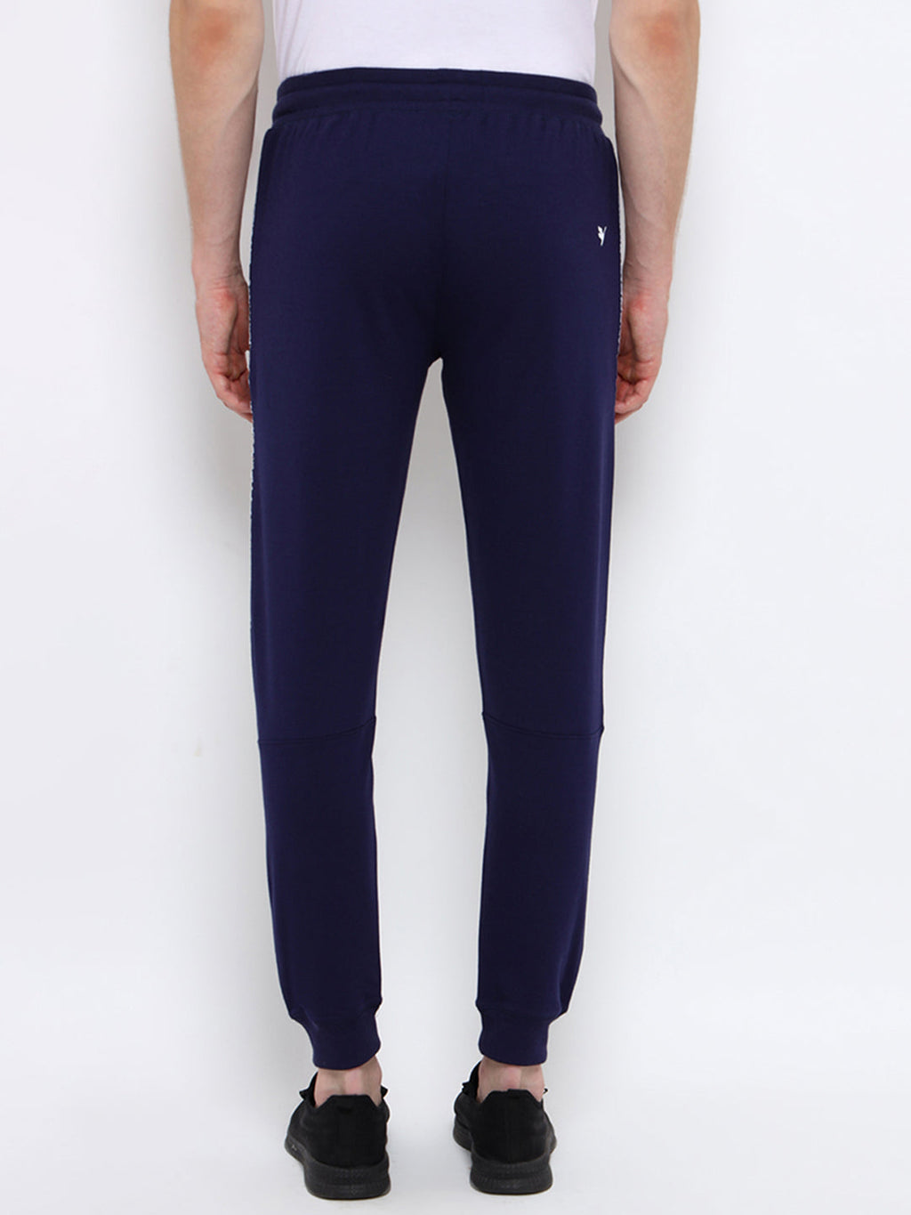 Mens Cotton Rich Lycra Track Pant With Side Printed Tape
