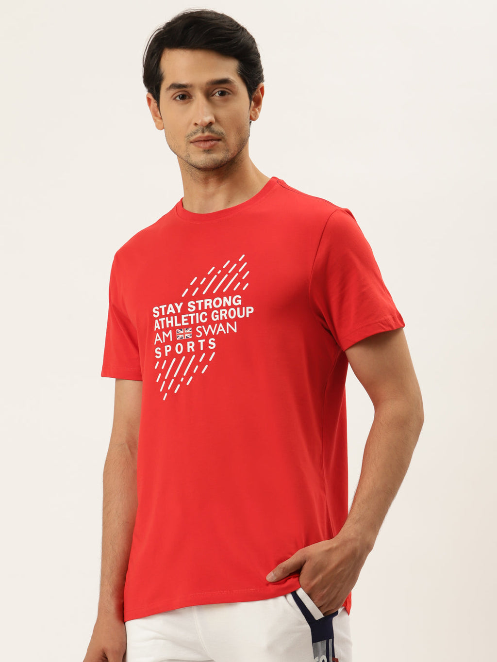 Mens Premium Cotton Lycra Printed Half Sleeve Crew Neck T-Shirts