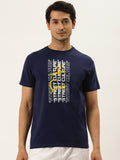 Mens Premium Cotton Lycra Printed Half Sleeve Crew Neck T-Shirts