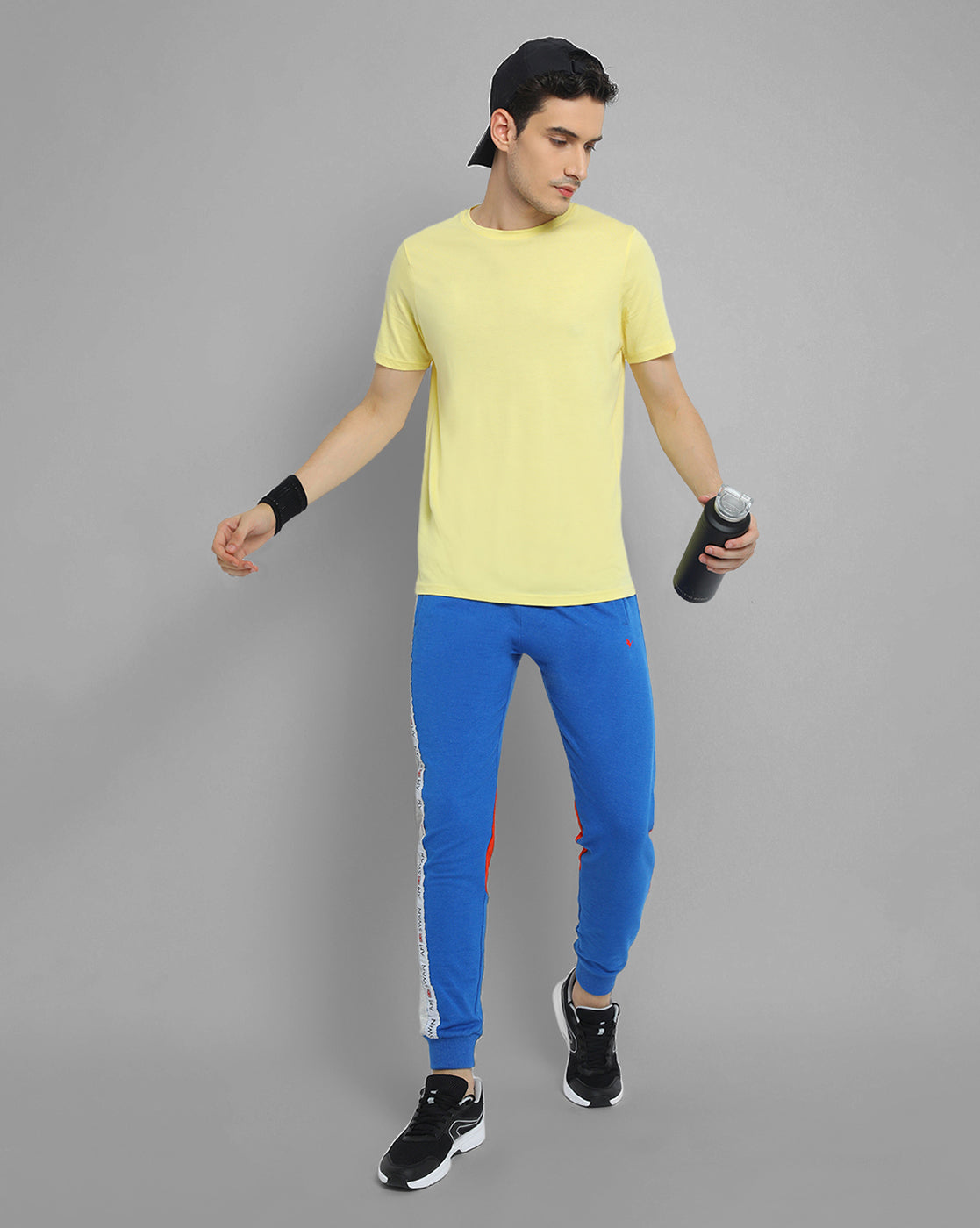 Mens Premium Cotton Colourblocked Track Pants