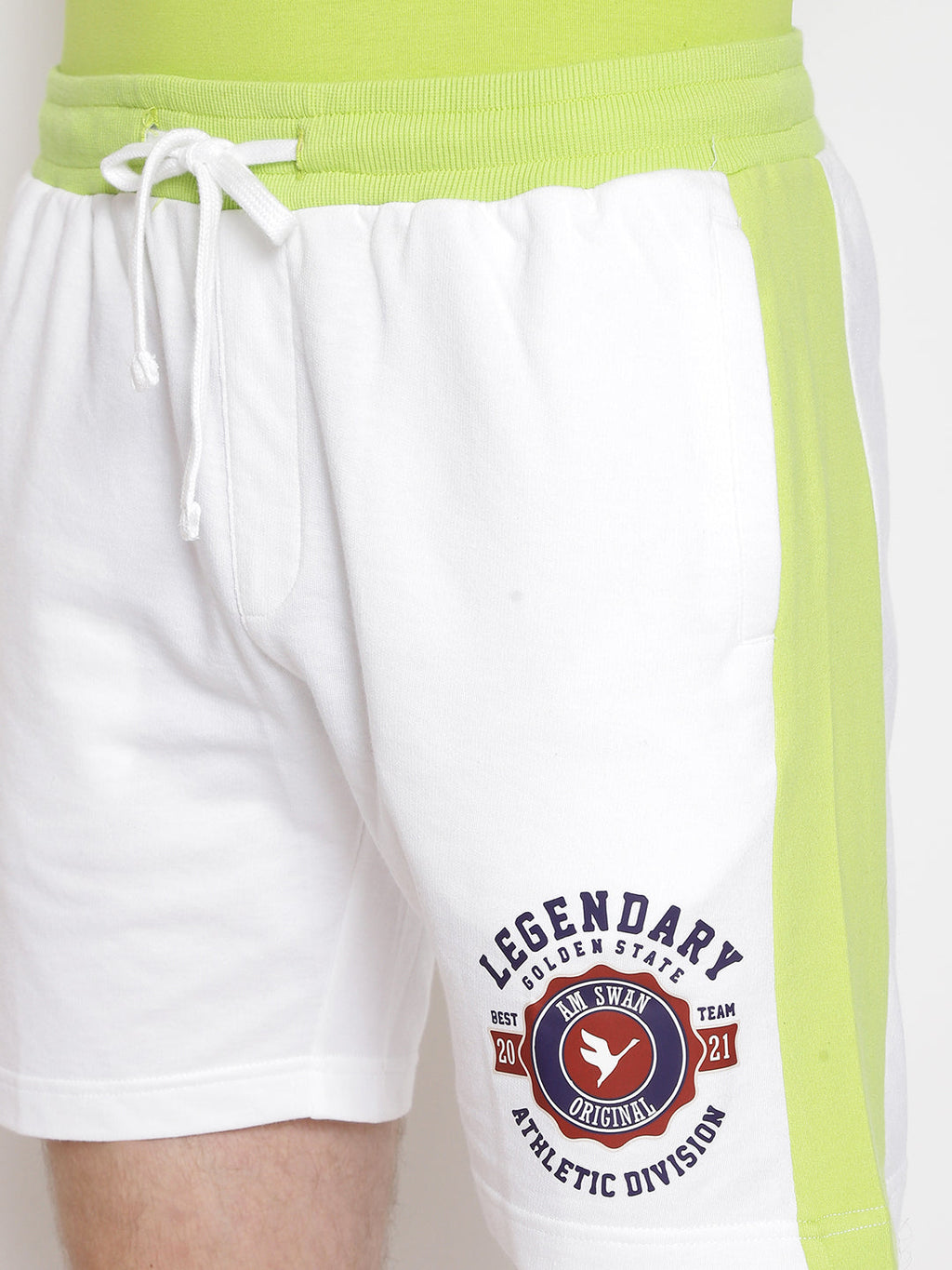 MENS PREMIUM COTTON COLOURBLOCKED PRINTED SHORTS