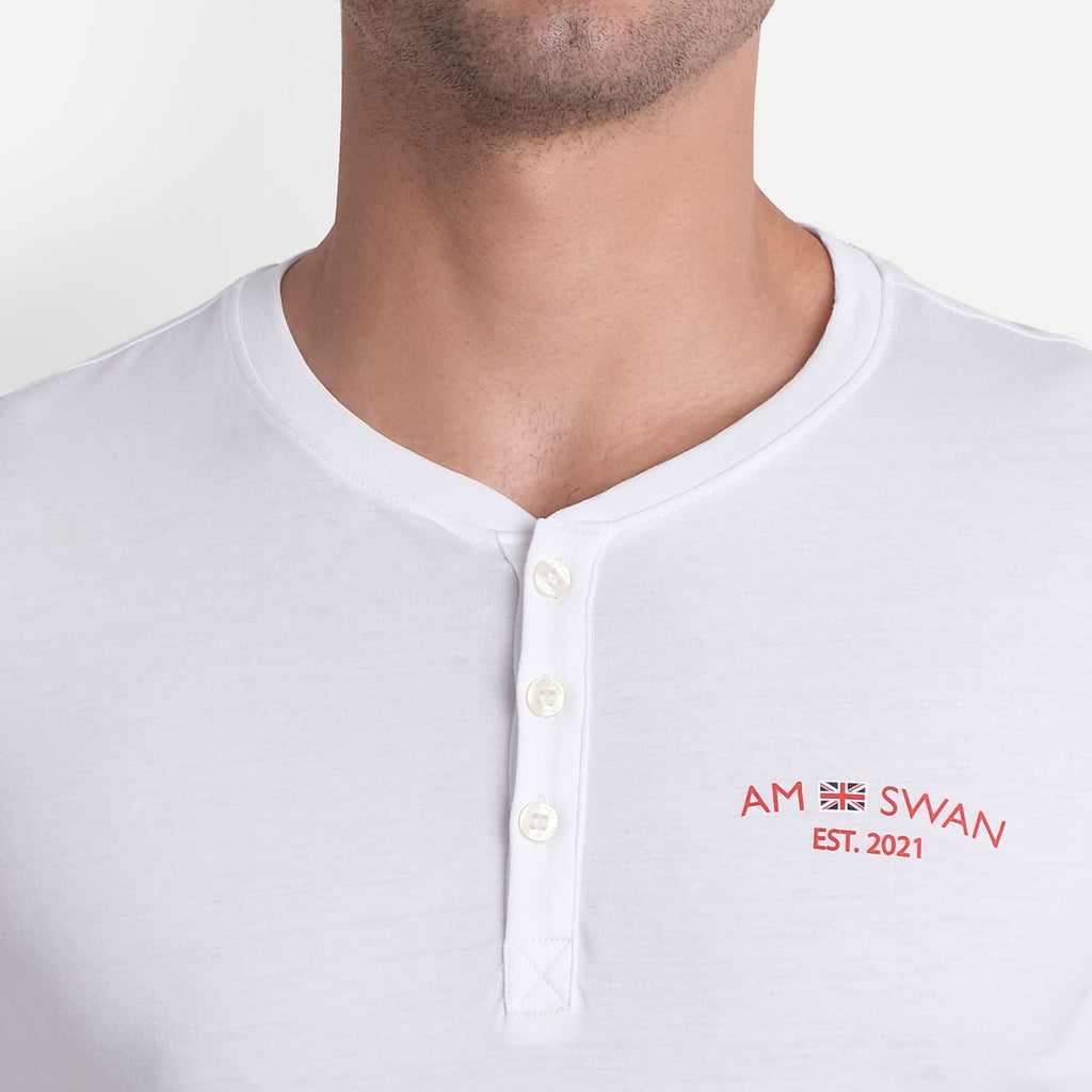 MENS PREMIUM COTTON PRINTED FULL SLEEVE HENLEY T-SHIRTS
