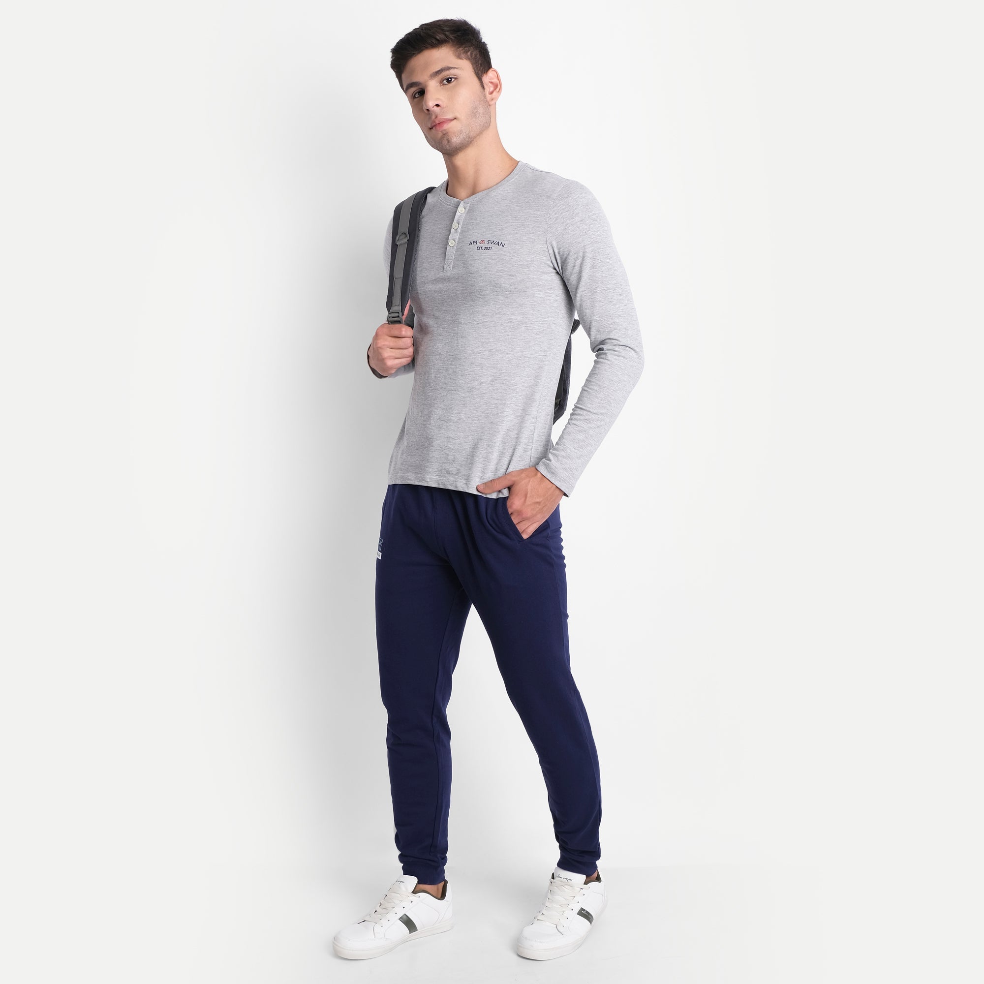 MENS PREMIUM COTTON PRINTED FULL SLEEVE HENLEY T-SHIRTS