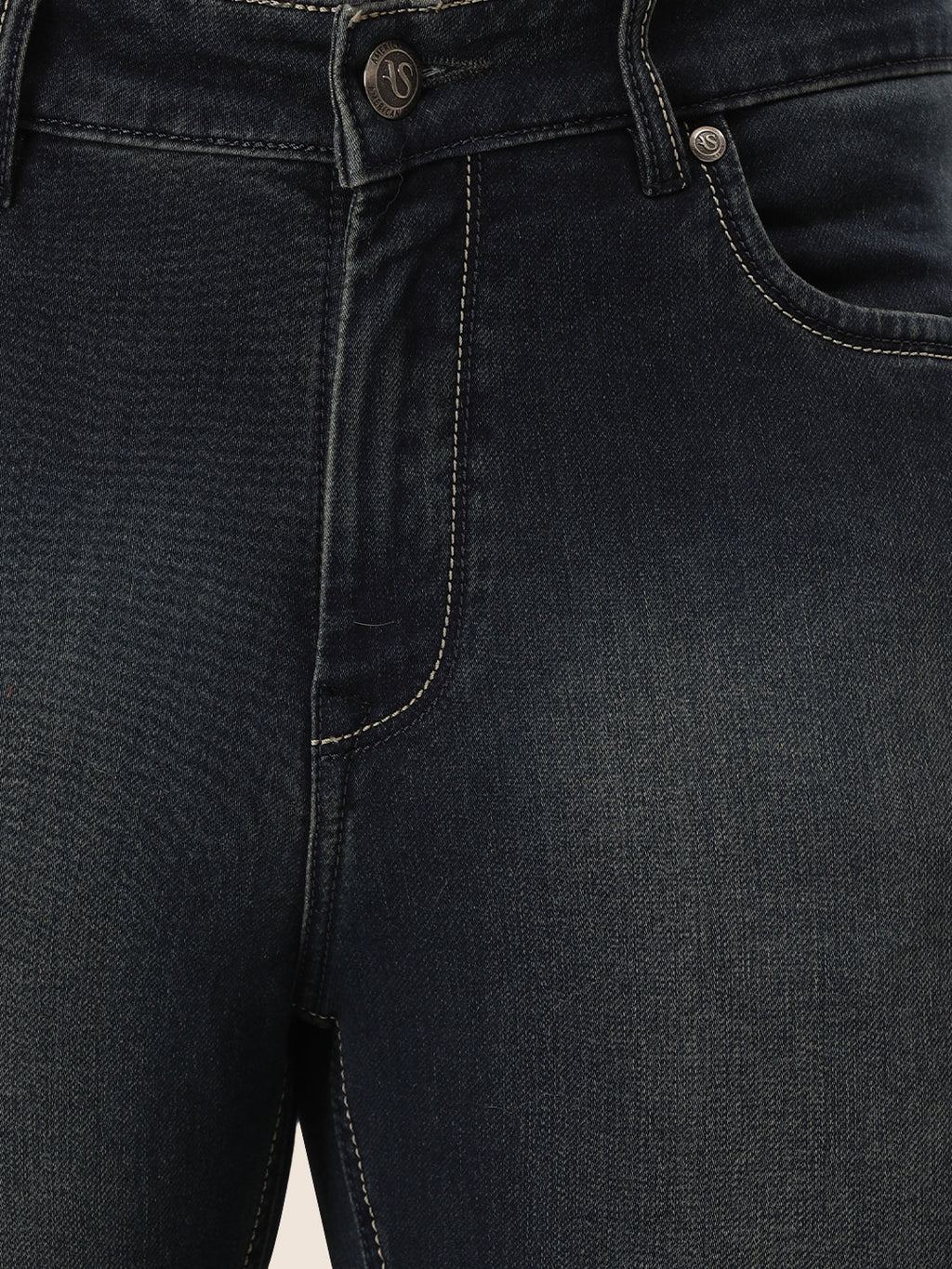 Amswan Premium Men'S Blue Dirty Wash Classic Fit Jeans