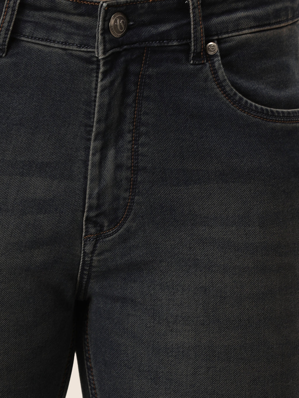 Amswan Premium Men'S Blue Dirty Wash Classic Fit Jeans