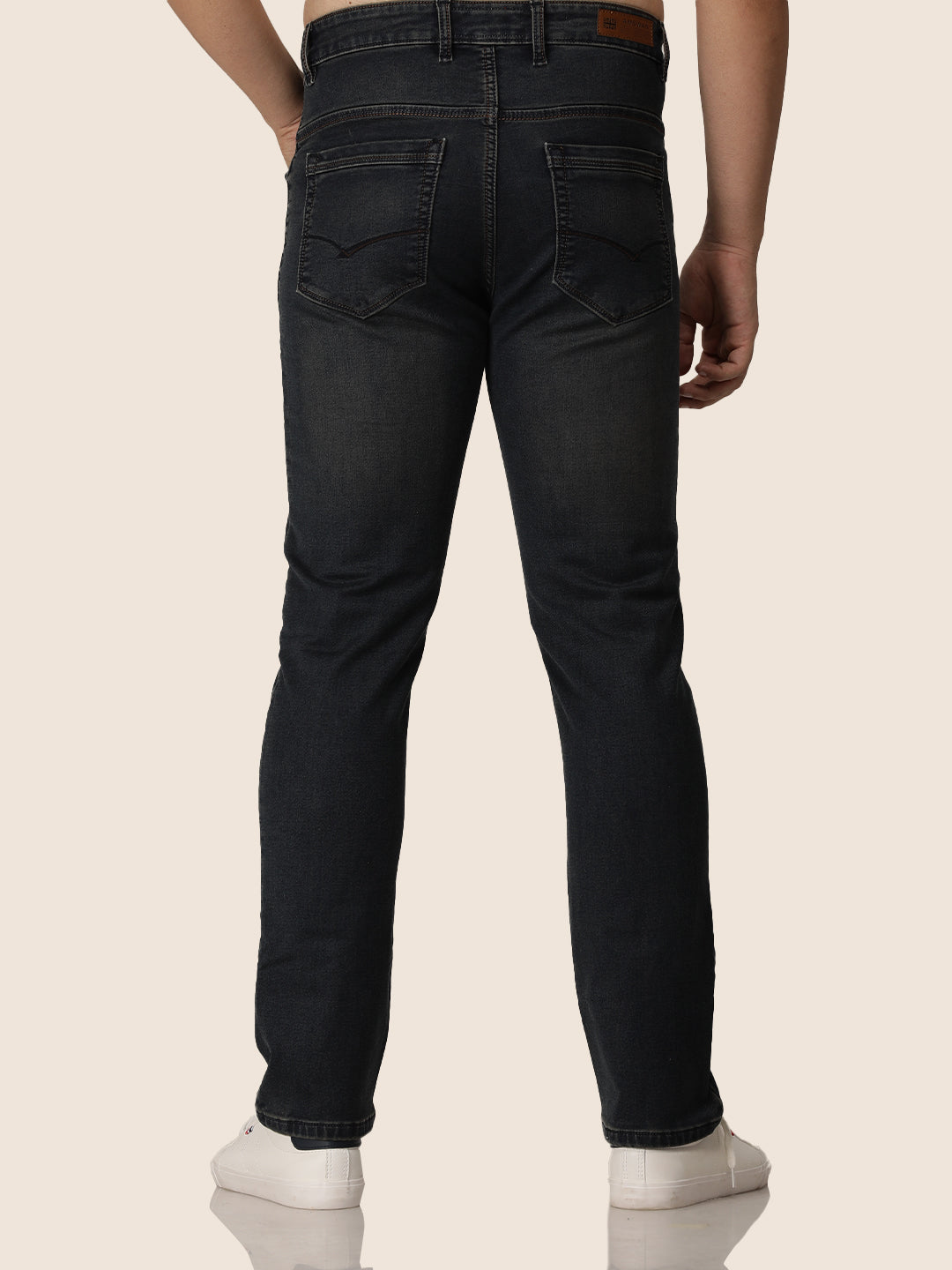 Amswan Premium Men'S Blue Dirty Wash Classic Fit Jeans