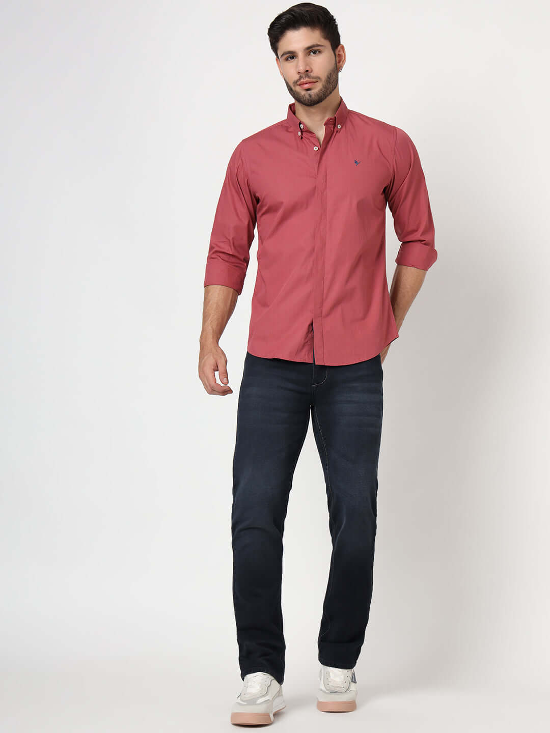 Premium Men'S Blue Dark Wash Relaxed Fit Jeans
