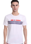 MENS COTTON RICH LYCRA GRAPHIC HALF SLEEVE CREW NECK T-SHIRTS