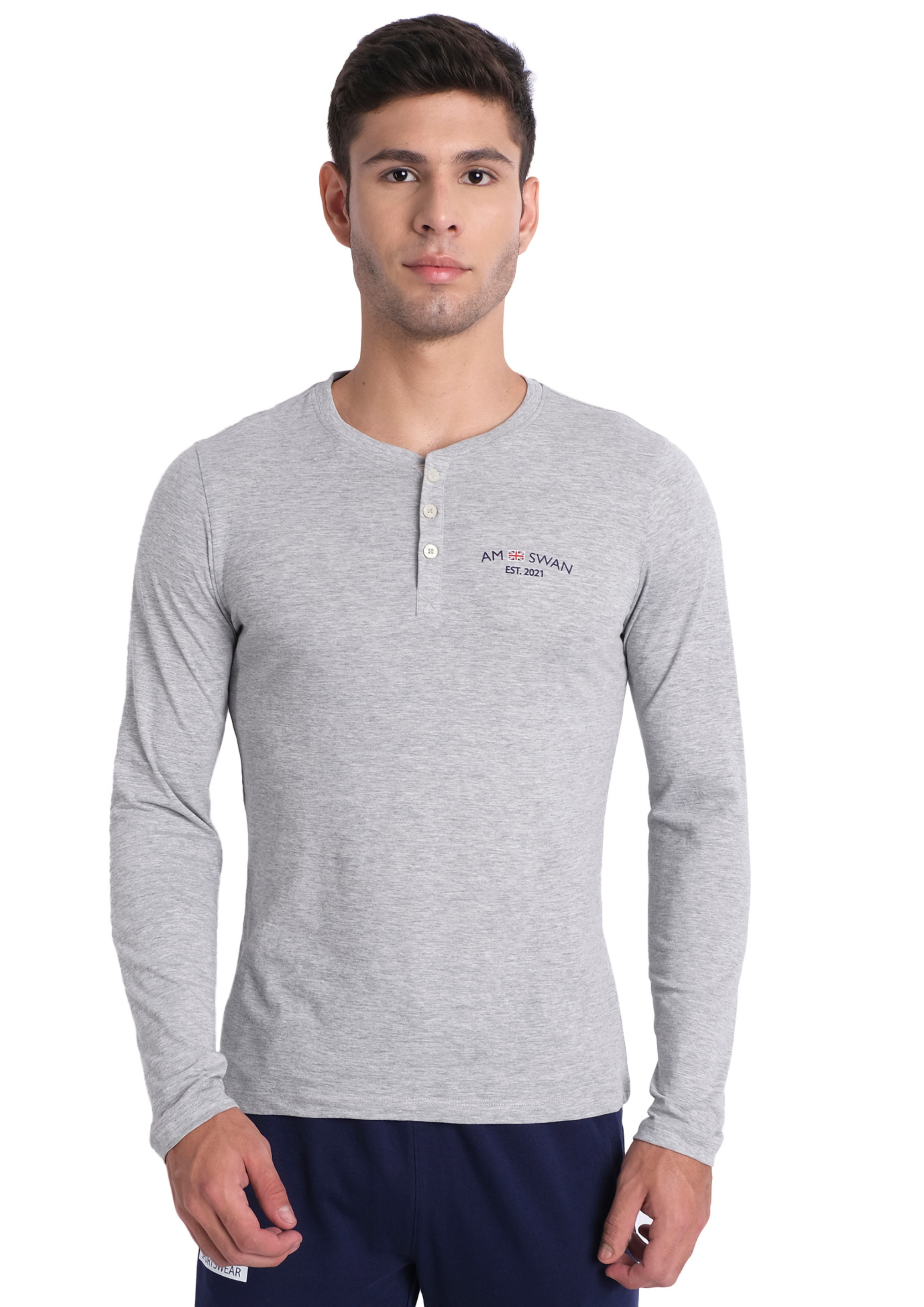 MENS PREMIUM COTTON PRINTED FULL SLEEVE HENLEY T-SHIRTS